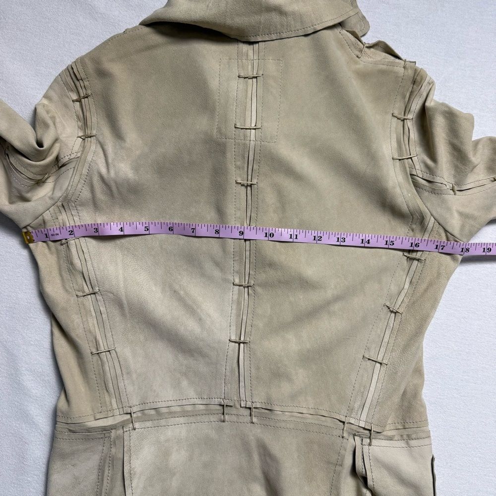 Free People Goat Suede Jacket Draped Lapel Boho Moto Size 2 - Picture 3 of 15